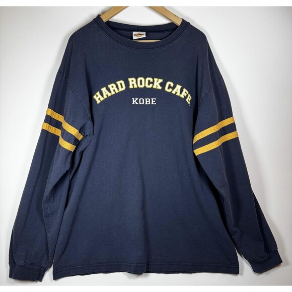 Vintage Hard Rock Cafe Shirt Mens Extra Large Kobe Japan Long Sleeve Striped 90s - Picture 1 of 10